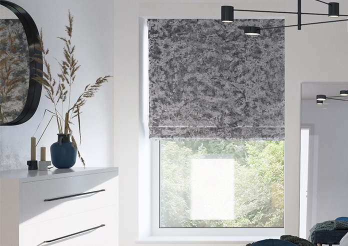 Crushed Velvet, Steel - Roman Blind - Image 3